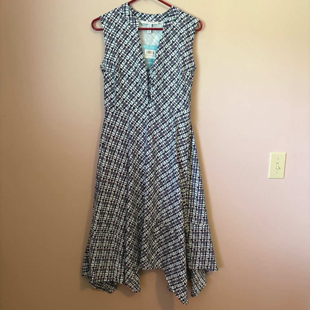 Coolibar NWT Handkerchief Hem Blue and White Dress - Picture 4 of 14
